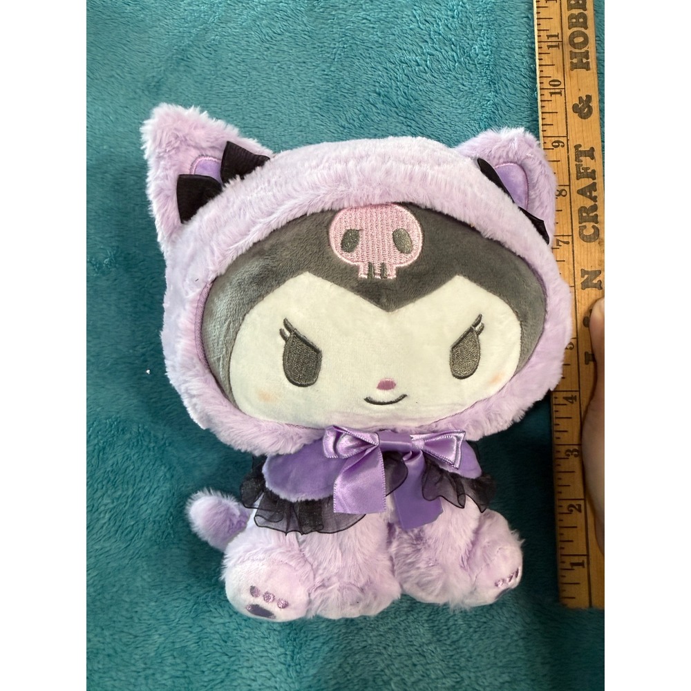 Sanrio Kuromi Lavender Cat Costume Plush 11 Inch Purple Bow Stuffed Toy 2021